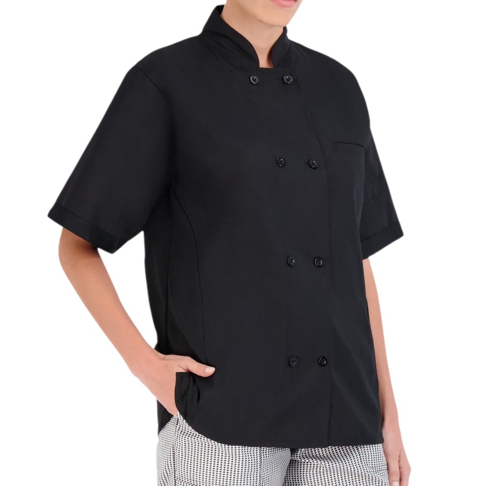 Chef Works Microvent Coat Womens Large Black Excellent Style 343 Lightweight
